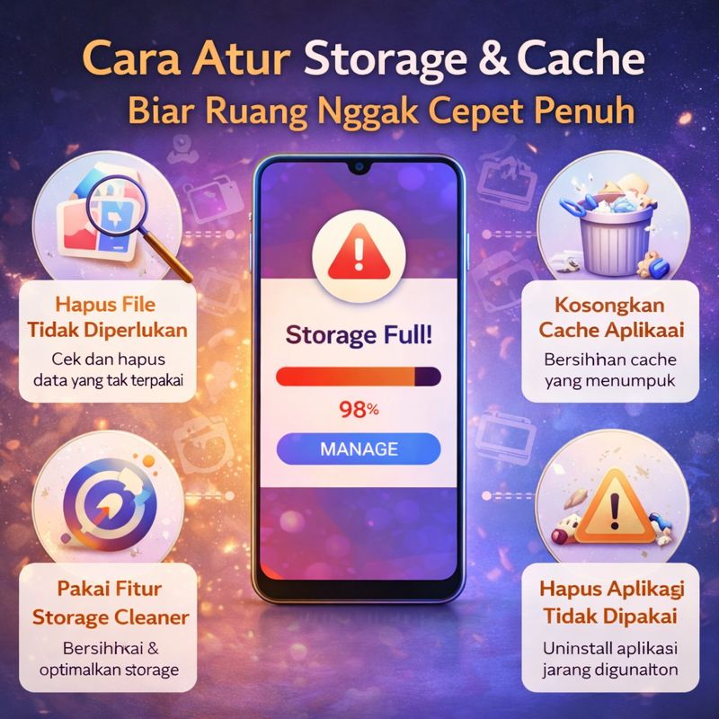 Cara Atur Storage & Cache Biar Ruang Nggak Cepet Penuh